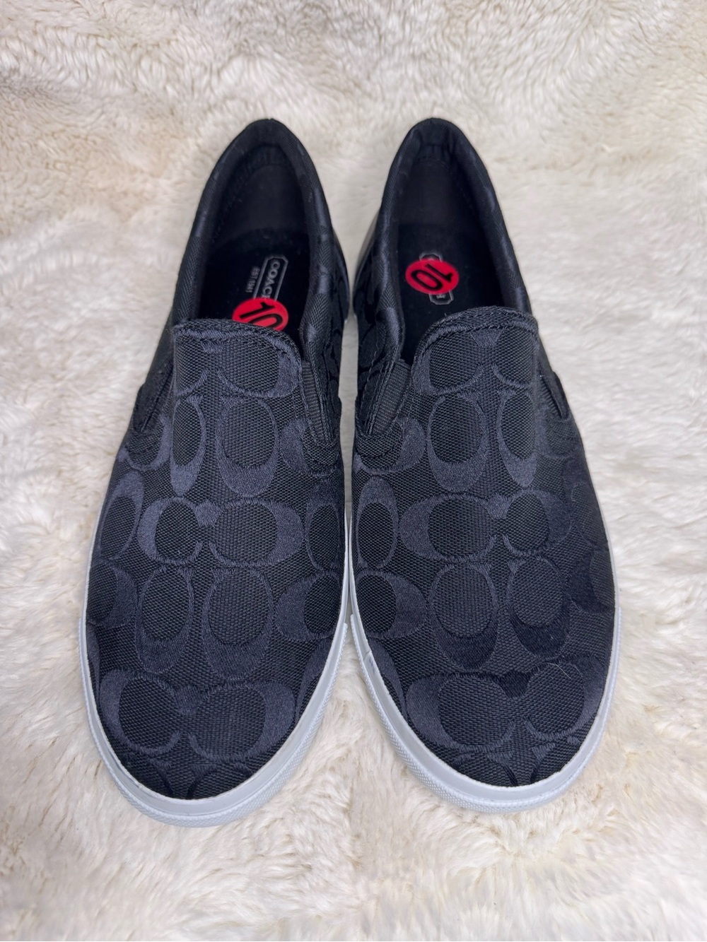 NWOB- Coach Women’s Black Slip-On Sneakers size 10 - Picture 3 of 5